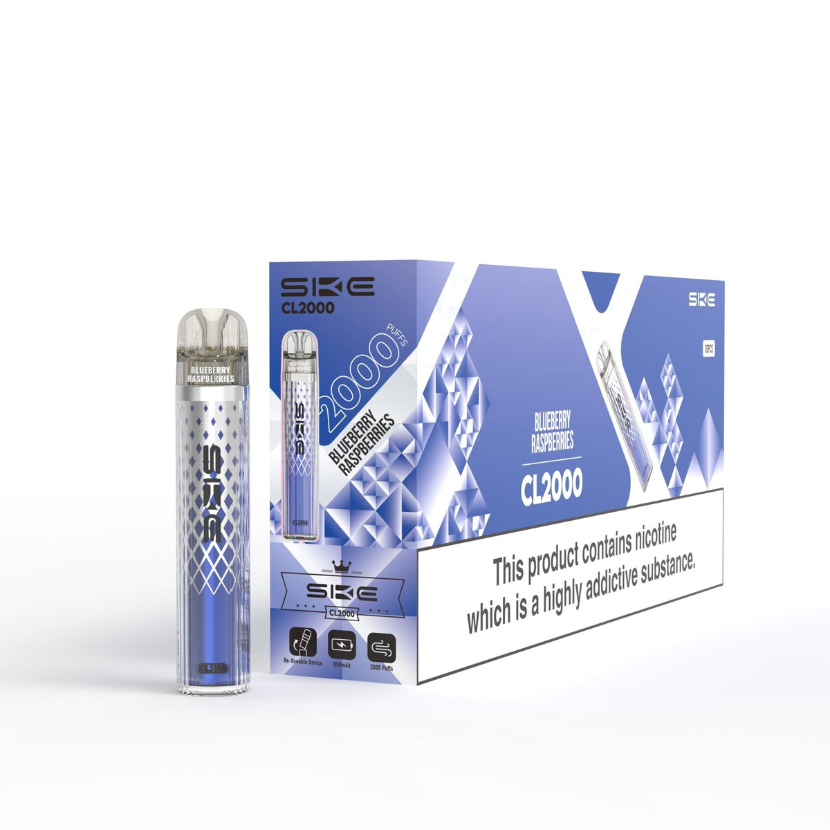 SKE CL2000 Rechargeable Vape Kit - (Pack of 10) Washington Vapes Wholesale