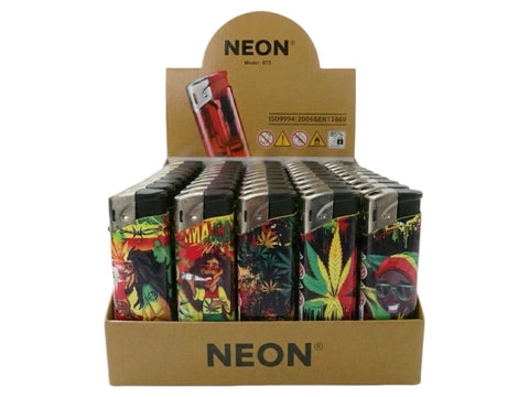 Neon Electronic Gas Lighters – Pack of 50