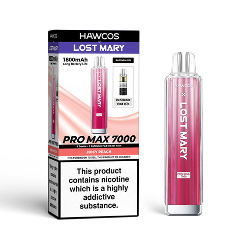 Hawcos x Lost Mary Pro Max 7000  Refillable Vape Kit - (Pack of 5)