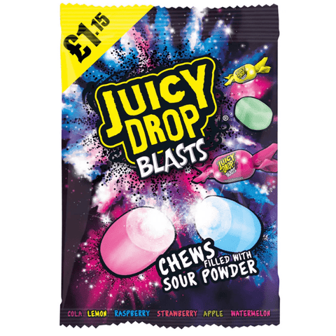 Bazooka Juicy Drop Blasts – 12 Bags x 120g (PM £1.15) - Washington Vapes Wholesale