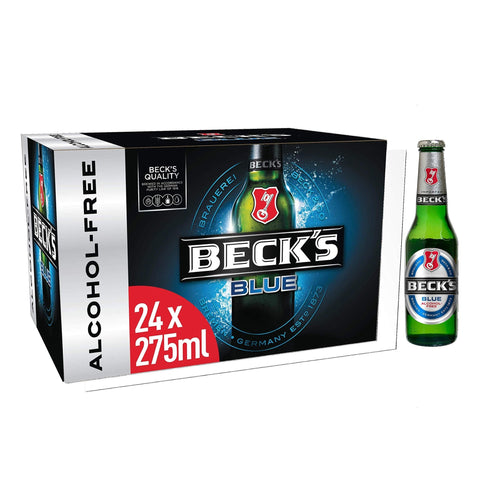 Beck's Blue 0.0% Alcohol Free Beer 275ml Bottles – (Pack of 24) - Washington Vapes Wholesale