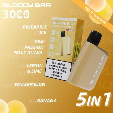 Bloody Bar 3000 5 in 1 - (Pack of 5) - Washington Vapes Wholesale