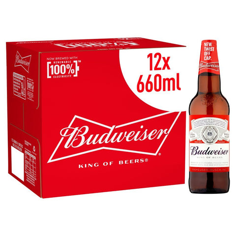 Budweiser 660ml Beer Bottles - (Pack of 12) - Washington Vapes Wholesale