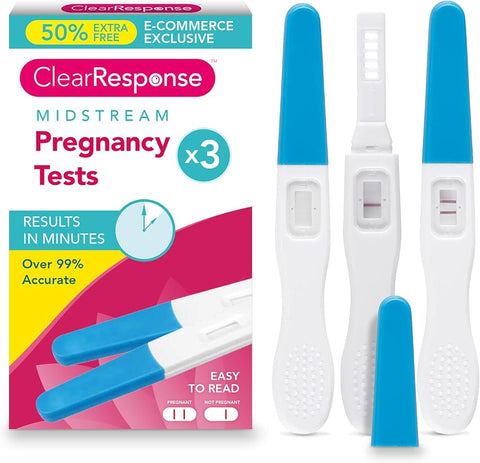 Clear Response Midstream Pregnancy Test Kit (Pack of 3) - Carton of 24 Packs - Washington Vapes Wholesale