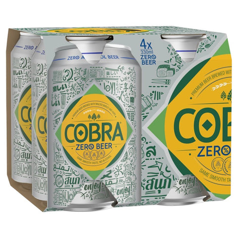 Cobra Zero Premium Alcohol Free World Lager Beer 24 x 330 ml (Cans) - Washington Vapes Wholesale