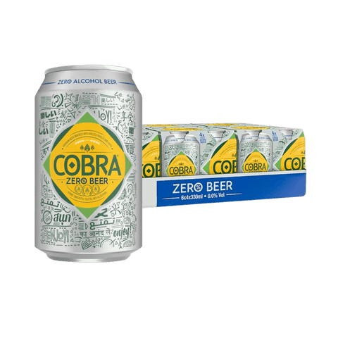 Cobra Zero Premium Alcohol Free World Lager Beer 24 x 330 ml (Cans) - Washington Vapes Wholesale