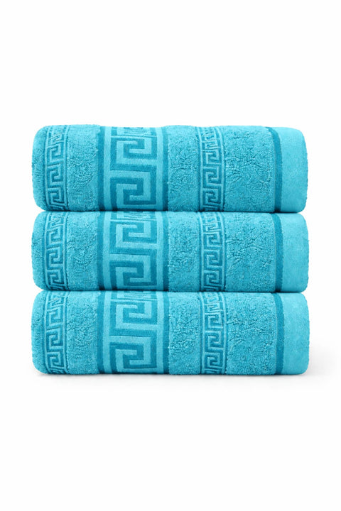 Cotton King Greek Key Hand Sheets – Pack of 3 (50 x 90 cm) - Washington Vapes Wholesale