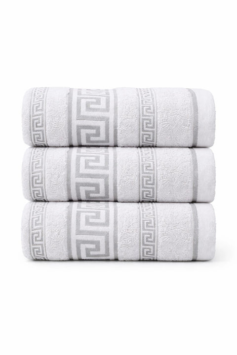 Cotton King Greek Key Hand Sheets – Pack of 3 (50 x 90 cm) - Washington Vapes Wholesale