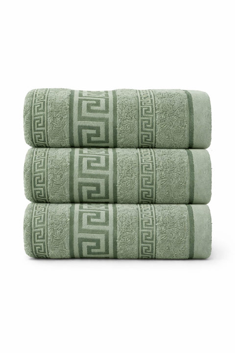 Cotton King Greek Key Hand Sheets – Pack of 3 (50 x 90 cm) - Washington Vapes Wholesale