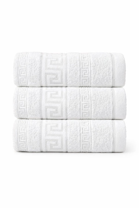 Cotton King Greek Key Hand Sheets – Pack of 3 (50 x 90 cm) - Washington Vapes Wholesale