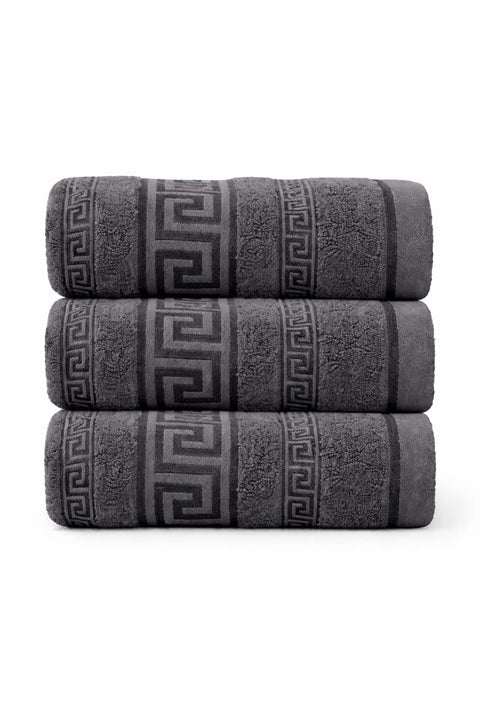 Cotton King Greek Key Hand Sheets – Pack of 3 (50 x 90 cm) - Washington Vapes Wholesale