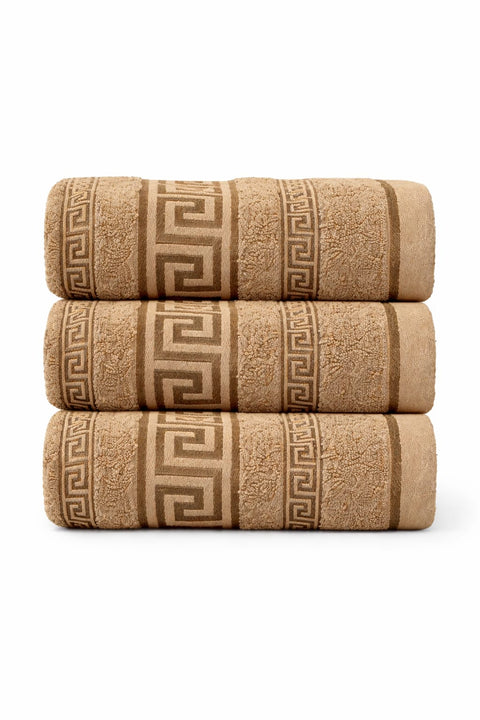 Cotton King Greek Key Hand Sheets – Pack of 3 (50 x 90 cm) - Washington Vapes Wholesale