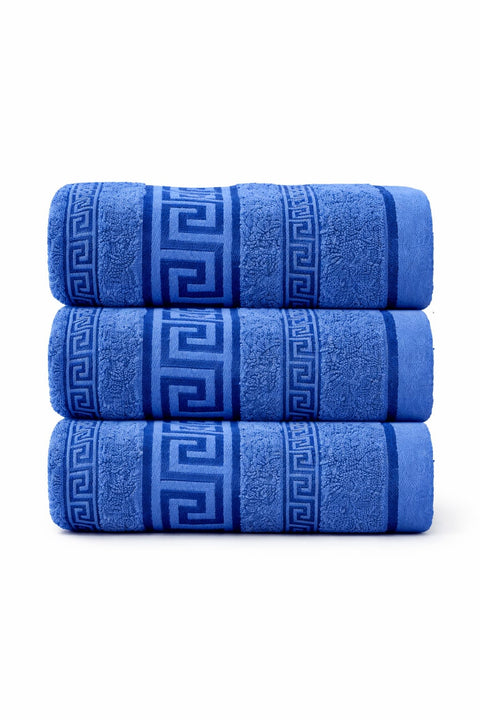 Cotton King Greek Key Hand Sheets – Pack of 3 (50 x 90 cm) - Washington Vapes Wholesale