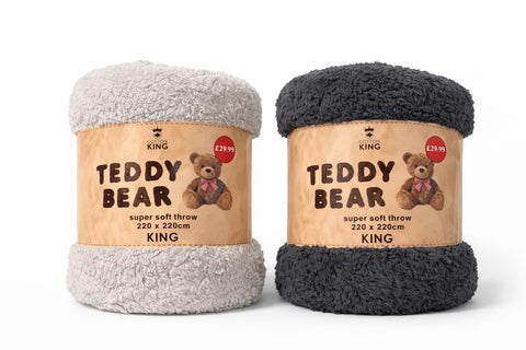 Cotton King – Teddy Bear Super Soft Throw – King Size (220 × 220 cm) - Washington Vapes Wholesale