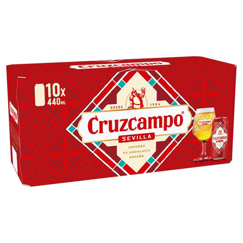 Cruzcampo Sevilla Lager Beer Cans 440ml - (Pack of 10) - Washington Vapes Wholesale