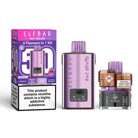 Elf Bar 4 in 1 Ultra 50k Vape Kit - (Pack of 5) - Washington Vapes Wholesale