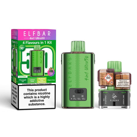 Elf Bar 4 in 1 Ultra 50k Vape Kit - (Pack of 5) - Washington Vapes Wholesale