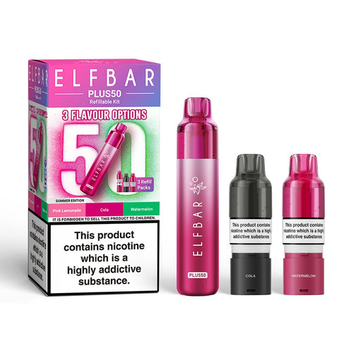 Elfbar Plus50 Prefilled Vape Kit - (Pack of 5) - Washington Vapes Wholesale