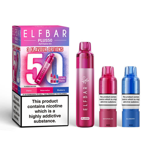 Elfbar Plus50 Prefilled Vape Kit - (Pack of 5) - Washington Vapes Wholesale