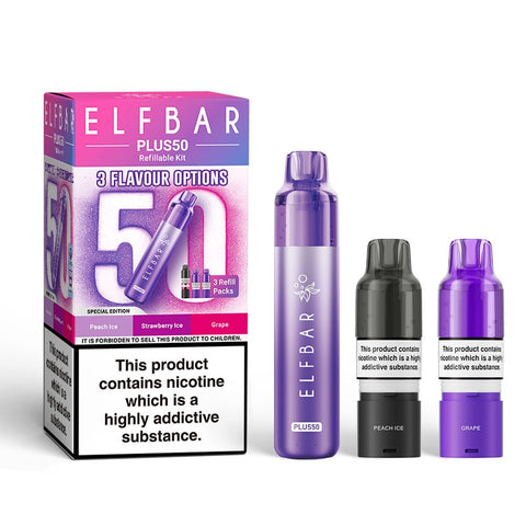 Elfbar Plus50 Prefilled Vape Kit - (Pack of 5) - Washington Vapes Wholesale