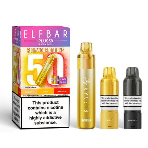 Elfbar Plus50 Prefilled Vape Kit - (Pack of 5) - Washington Vapes Wholesale