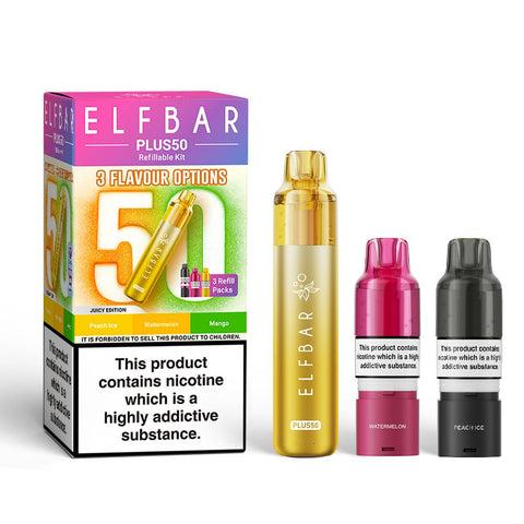 Elfbar Plus50 Prefilled Vape Kit - (Pack of 5) - Washington Vapes Wholesale