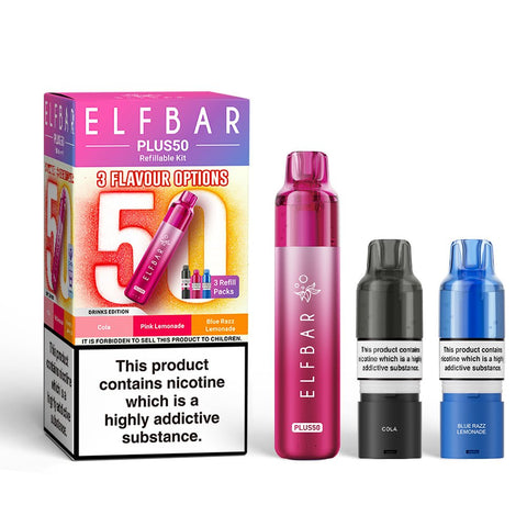 Elfbar Plus50 Prefilled Vape Kit - (Pack of 5) - Washington Vapes Wholesale