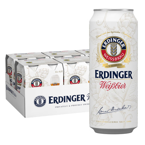 Erdinger Weissbier Wheat Beer Can 500ml - Pack of 24 - Washington Vapes Wholesale