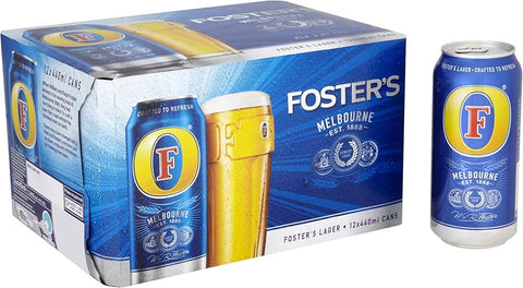 Foster’s Lager Beer Cans 440ml - (12 Pack) - Washington Vapes Wholesale