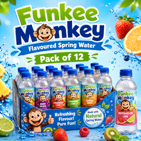 Funkee Monkey Flavored Spring Water - (Pack of 12) - Washington Vapes Wholesale