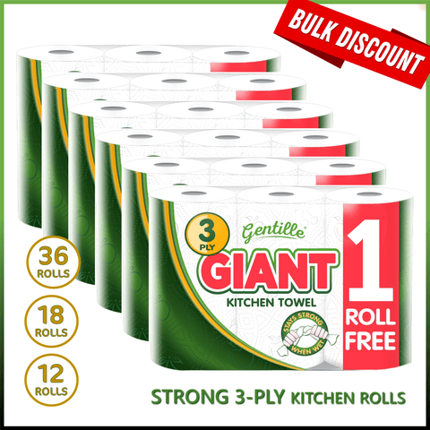 Gentille Giant 3 Ply Kitchen Roll 3 x 6pck - (Pallet of 46 Packs) - Washington Vapes Wholesale