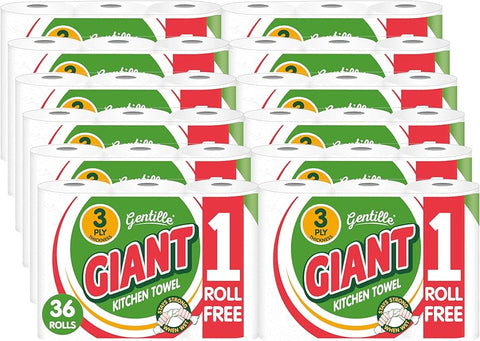 Gentille Giant 3 Ply Kitchen Roll 3 x 6pck - (Pallet of 46 Packs) - Washington Vapes Wholesale