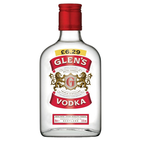 Glen's Vodka 20cl PMP £6.29– Case of 48 (8 x 6 Bottles) - Washington Vapes Wholesale