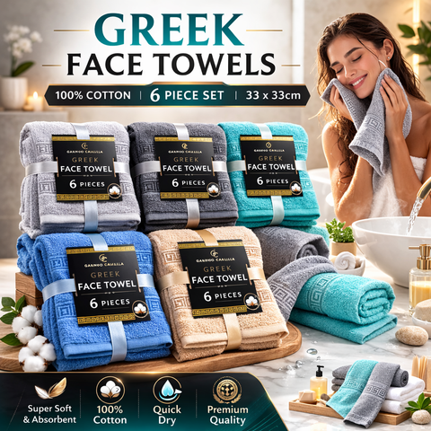 Greek Face Towels – 6 Piece Set (33 x 33cm) - Washington Vapes Wholesale
