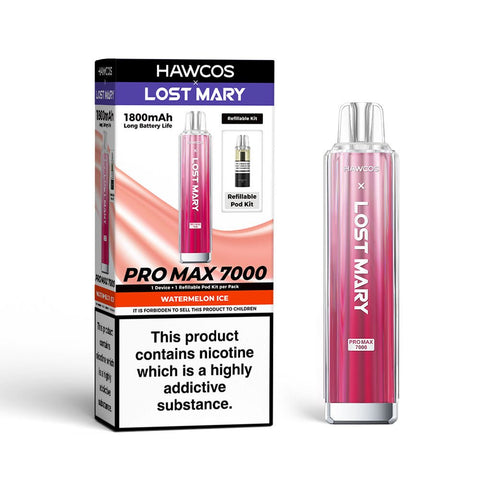 Hawcos x Lost Mary Pro Max 7000 Refillable Vape Kit - (Pack of 5) - Washington Vapes Wholesale