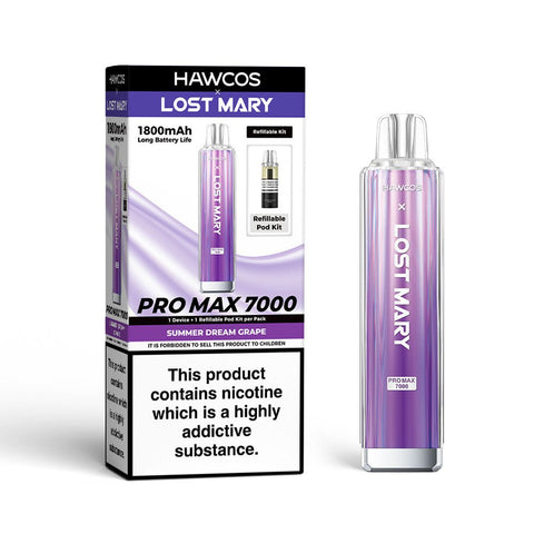Hawcos x Lost Mary Pro Max 7000 Refillable Vape Kit - (Pack of 5) - Washington Vapes Wholesale