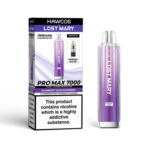 Hawcos x Lost Mary Pro Max 7000 Refillable Vape Kit - (Pack of 5) - Washington Vapes Wholesale