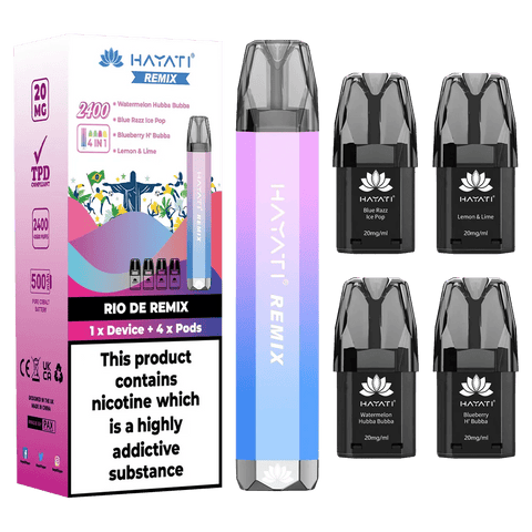 Hayati Remix 2400 Disposable Vape - (Box of 5) - Washington Vapes Wholesale