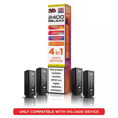 IVG 2400 Reload Prefilled Pods 4 in 1 Edition - (Pack of 5) - Washington Vapes Wholesale