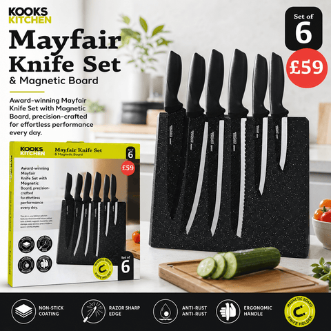Kooks Kitchen Mayfair 6 Knife Sets with Magnetic Board - Washington Vapes Wholesale
