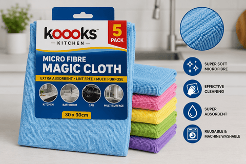 Koooks Kitchen Micro Fibre Magic Cloth 30x30 - (Pack of 5) - Washington Vapes Wholesale