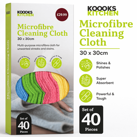Koooks Kitchen Micro Fibre Magic Cloth - (Pack of 40) - Washington Vapes Wholesale