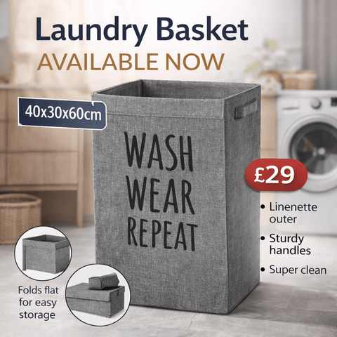 Laundry Basket with Lid – (40x30x60cm) - Washington Vapes Wholesale