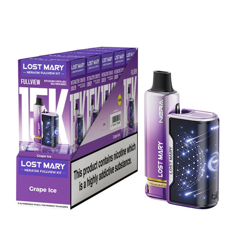 Lost Mary Nera 15K Fullview Rechargeable Vape Kit - (Pack of 5) - Washington Vapes Wholesale