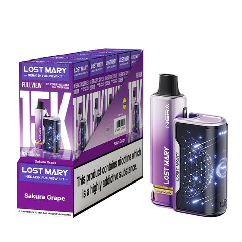 Lost Mary Nera 15K Fullview Rechargeable Vape Kit - (Pack of 5) - Washington Vapes Wholesale