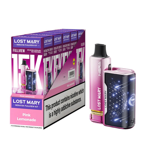 Lost Mary Nera 15K Fullview Rechargeable Vape Kit - (Pack of 5) - Washington Vapes Wholesale