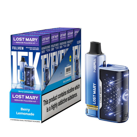 Lost Mary Nera 15K Fullview Rechargeable Vape Kit - (Pack of 5) - Washington Vapes Wholesale