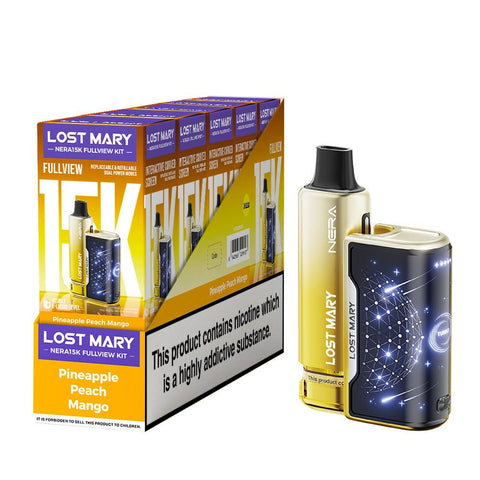 Lost Mary Nera 15K Fullview Rechargeable Vape Kit - (Pack of 5) - Washington Vapes Wholesale