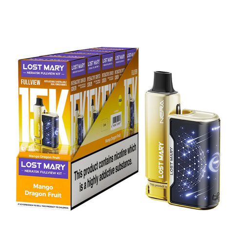 Lost Mary Nera 15K Fullview Rechargeable Vape Kit - (Pack of 5) - Washington Vapes Wholesale