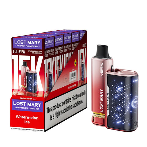 Lost Mary Nera 15K Fullview Rechargeable Vape Kit - (Pack of 5) - Washington Vapes Wholesale